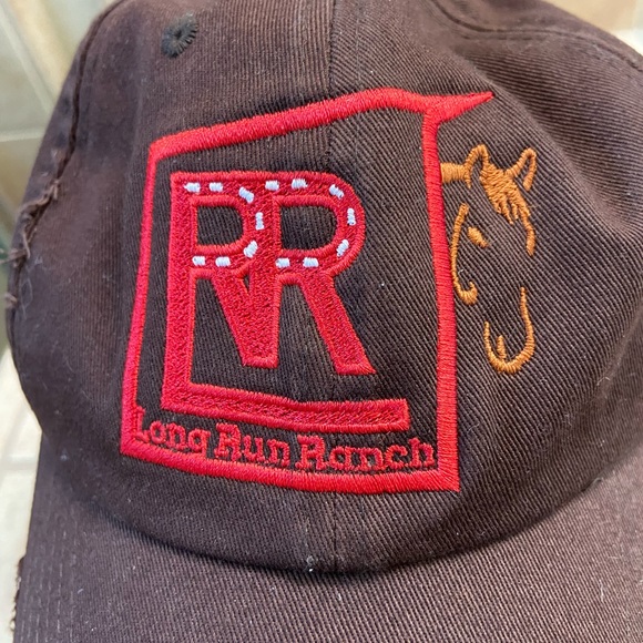 Distressed Long Run Ranch Brown Strap Back Baseball Hat Women’s OS Equestrian - Picture 3 of 8